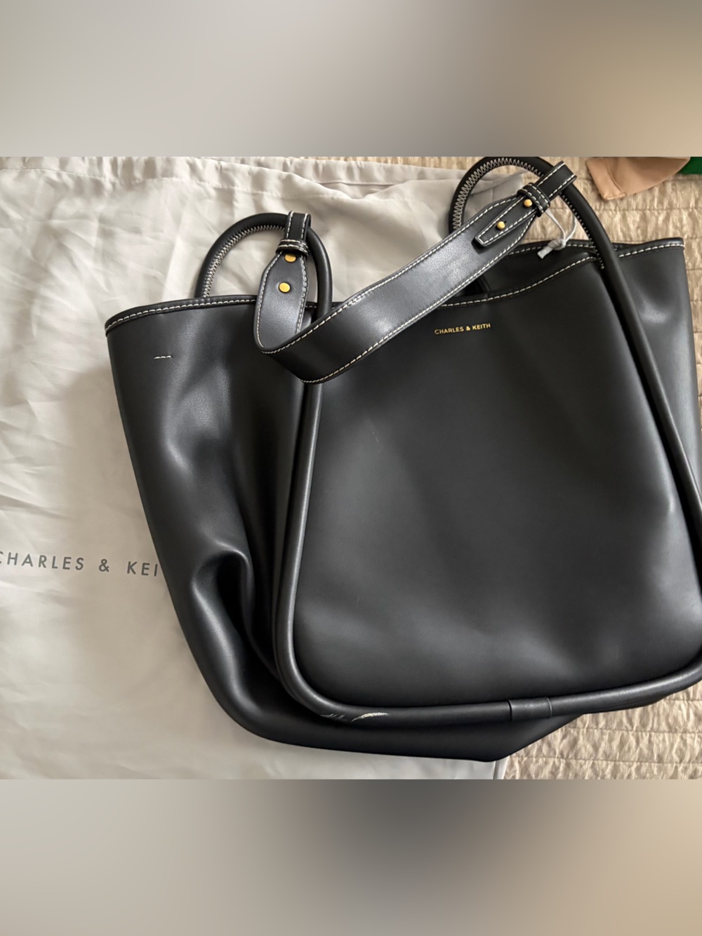 Charles & Keith Tubular Slouchy Tote